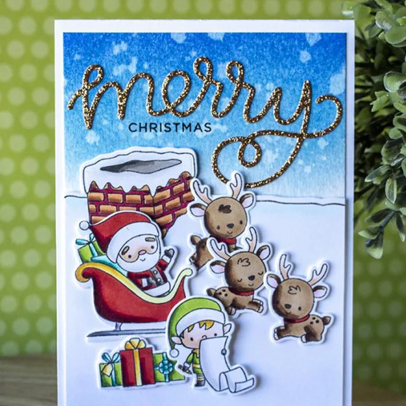 Веселая верия рождественские слова металлические Вырубные штампы трафареты