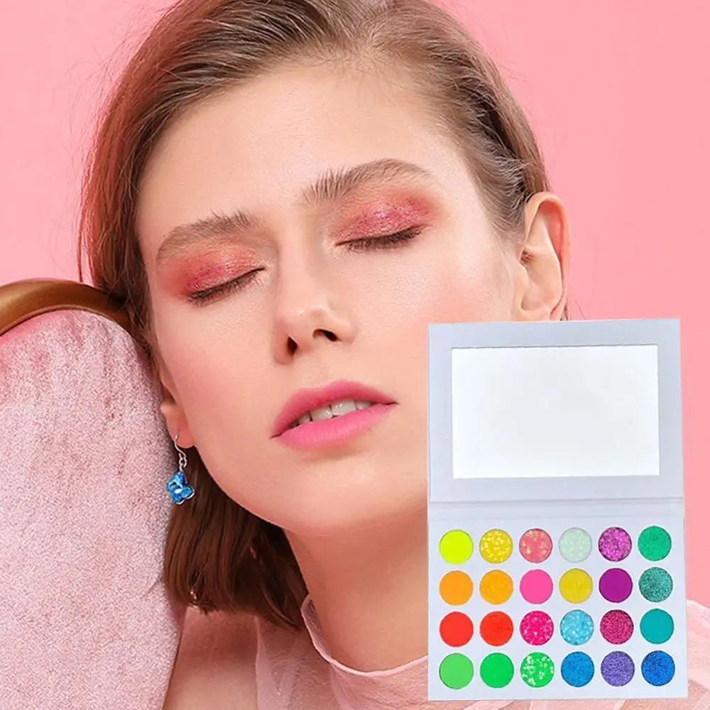 24 цвета мерцающие блестящие тени для век Палитра Водонепроницаемая