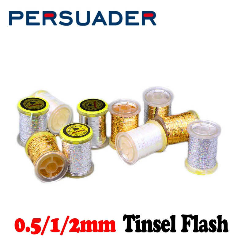 

PERSUADER 2spools flytying holographic flat tinsel laminate synthetic mylar tinsel flash tape flash body wrap fly tying material