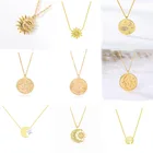 Нержавеющаясталь подвески от солнца и лунные ожерелья цепи небесные звезды, подарок для лучших друзей, CZ Циркон Длинные ожерелья и подвески для мужчин Для женщин