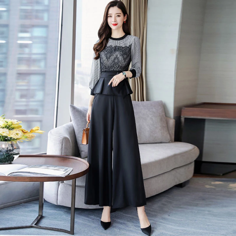 Весна и осень размера плюс 2 шт наборы женские костюмы новый корейский Тонкий Топ