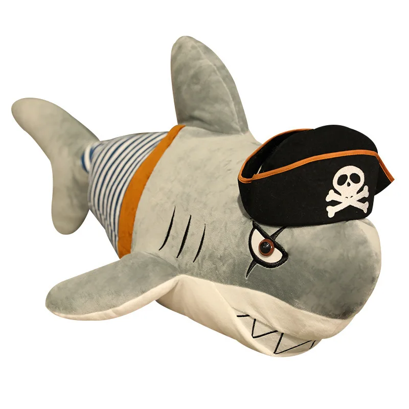 

Simulation Kawaii Pirate Shark Large Long Bed Sleeping Pillow Soft Stuffed Animals Sofa Decor Plush Toys for Children Kids Gifts