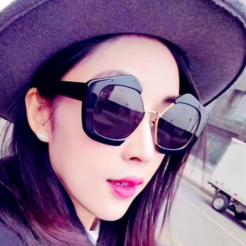 AOXUE винтажные негабаритные Квадратные Солнцезащитные очки для женщин и мужчин