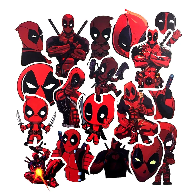 35 шт./лот, крутые наклейки Marvel Deadpool для ноутбука, мотоцикла, скейтборда, багажа, гитарная надпись, наклейки-игрушки