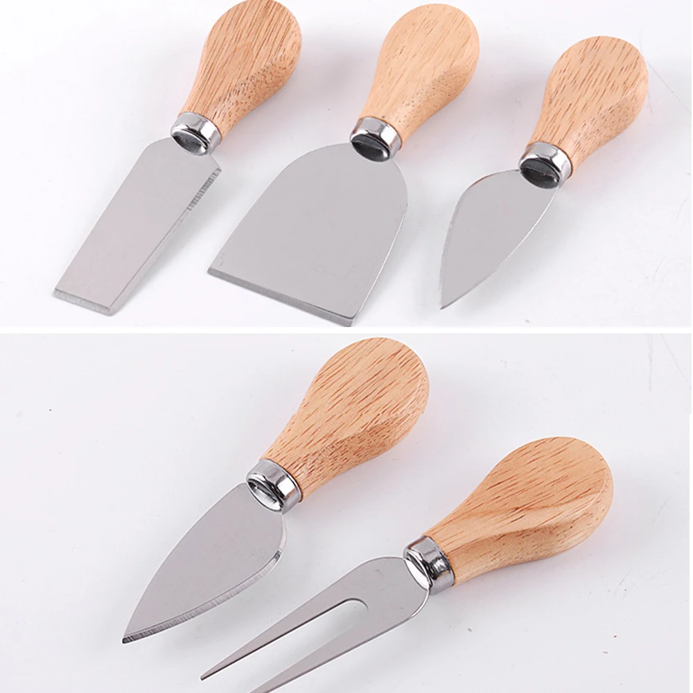 

4pcs/set wood Handle sets Bard Set Oak bamboo Cheese Cutter Knife slicer Kit Kitchen cheedse cutter Useful Cooking Tools