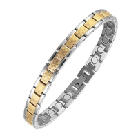 oktrendy women stainless steel magnetic power bracelet rose gold bio energy health magnet stone bracelets for girlfriend