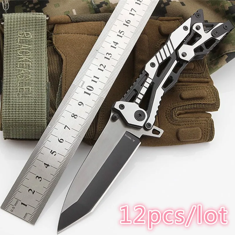 12 шт./лот карманный тактический нож для выживания EDC инструменты кемпинга боевые