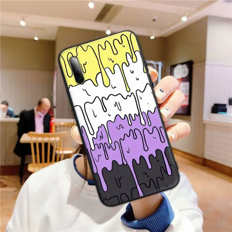 

Pastel Kawaii Melting Trans Pride Phone Case for Huawei P9 p10 p20pro p30lite p30pro p40pro p40lite SMART2019 Cover Fundas Coque