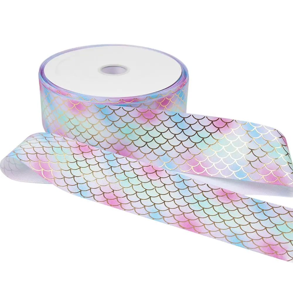 01 JOJO Луки 75 мм 2y Grosgrain лента для рукоделия бронзовая Русалка градиентная лента для рукоделия товары ручной работы DIY банты для волос - Цвет: 01