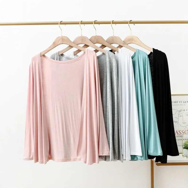 Кардиган женский трикотажный с длинным рукавом на лето/осень |