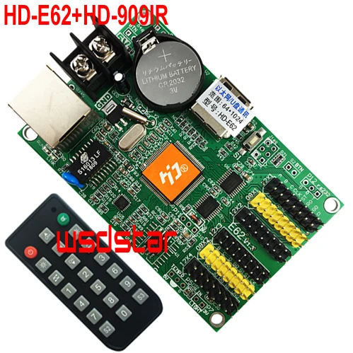 HD E62 + 909IR ИК пульт дистанционного управления светодиодный контроллер 2 * HUB08 4 HUB12
