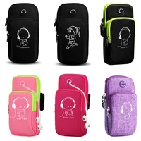 waterproof sports mobile phone arm bag luminous cartoon running cell phone wrist bag breathable fitness card holder phone pouch