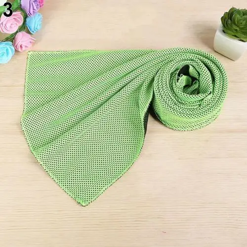 Зеленый New Cooling Towel Ice Towel women Cooling Gym Jogging Enduring Running Instant Ice Cold Pad Cooling Sweat Tool Beach Towel - Цвет: Зеленый
