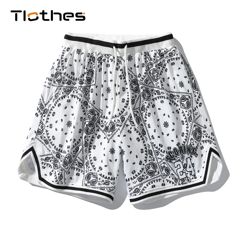 

Шорты мужские баскетбольные с принтом пейсли, уличная одежда, Дышащие Короткие спортивные штаны, шорты высокого качества в стиле хип-хоп, св...
