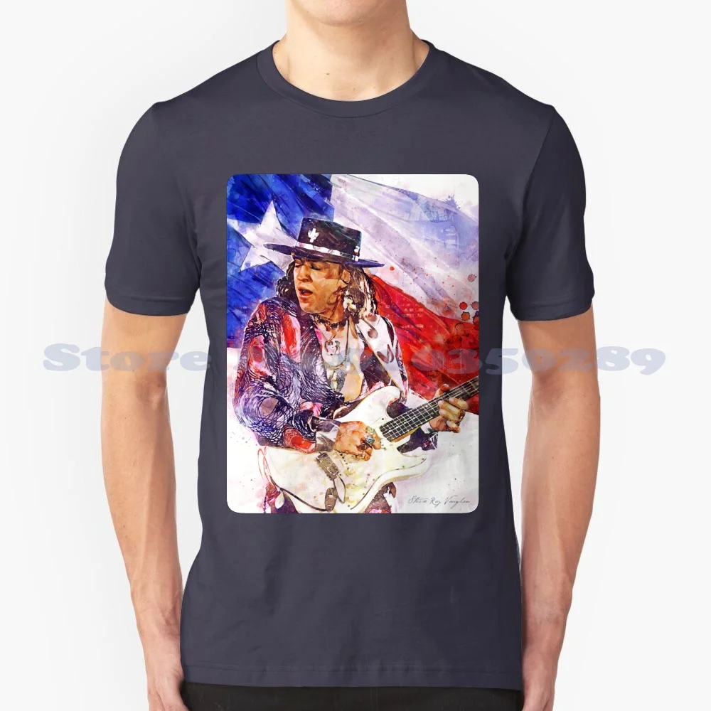 

Модная винтажная художественная футболка Stevie Ray Воган Tribute с акварельными красками, футболки Stevie Рэй Воган, акварельные Блюз гитары, Техас