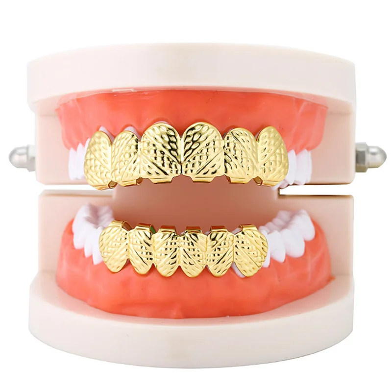 В стиле хип-хоп декоративные Зубные коронки верхней и нижней перекрестная грили