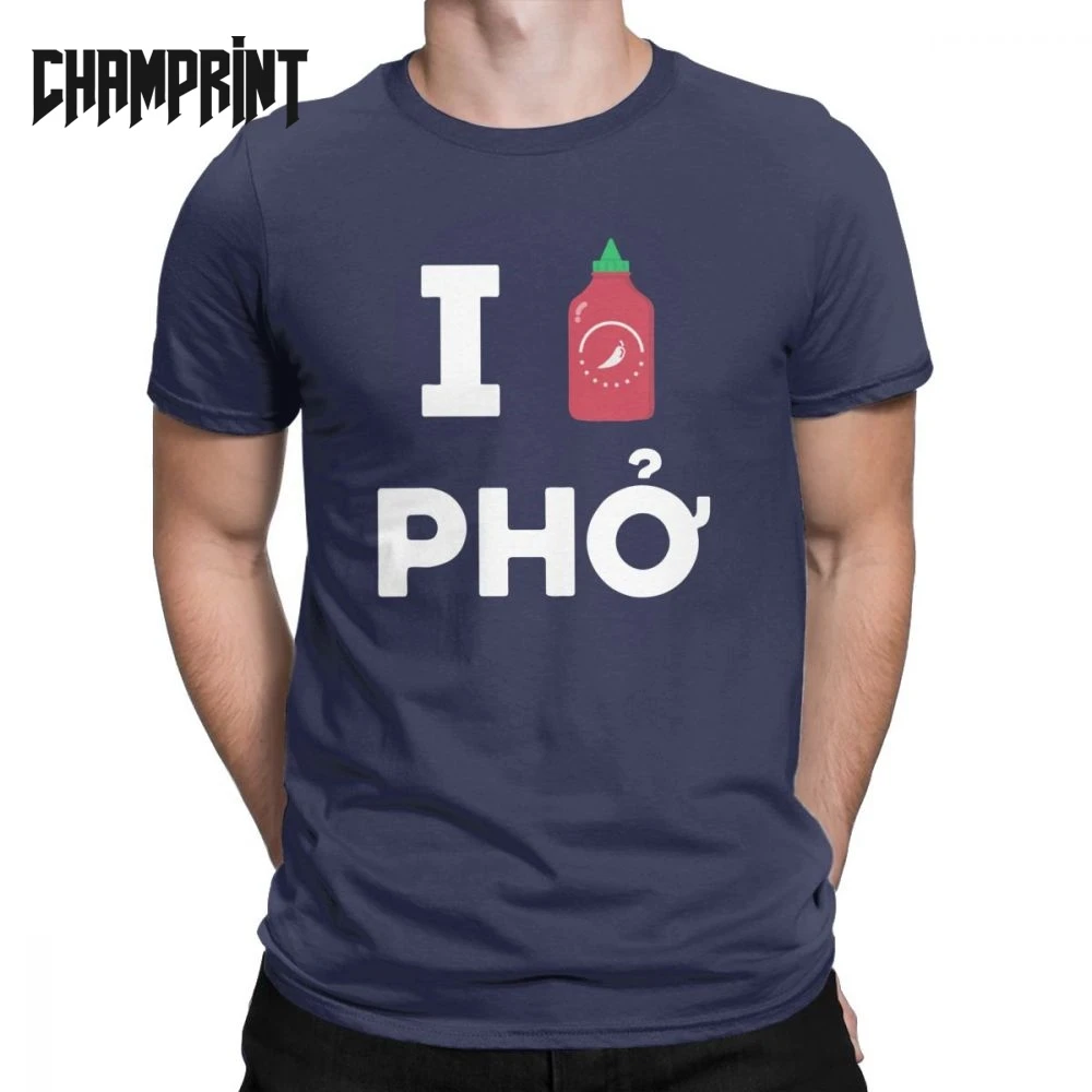 Мужские футболки I Love Sriracha Pho 100% хлопок с коротким рукавом для супа лапши еды любви