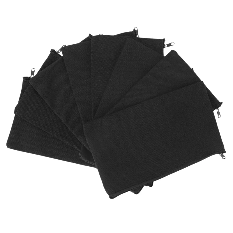 40 Pcs Canvas Zipper Pouch Bags Canvas Makeup Bags Pencil Case Blank DIY Craft Bags for Travel DIY Craft School Black