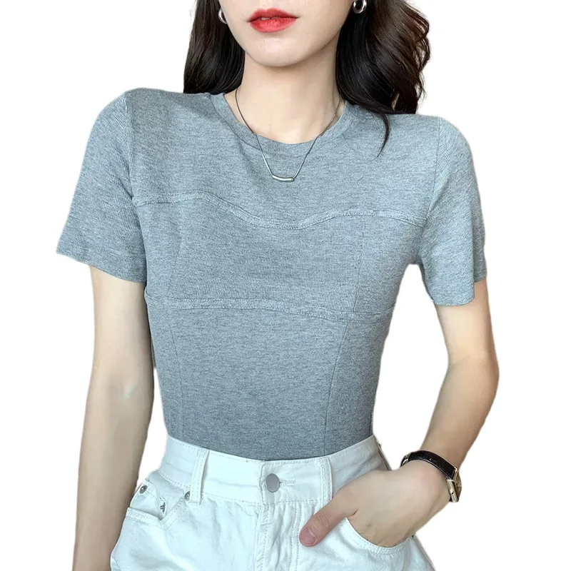 

High Waist Short T-shirt Women's Short-sleeved Summer 2021 New Style Korean Loose Crop Top Small Top T Shirt for Women