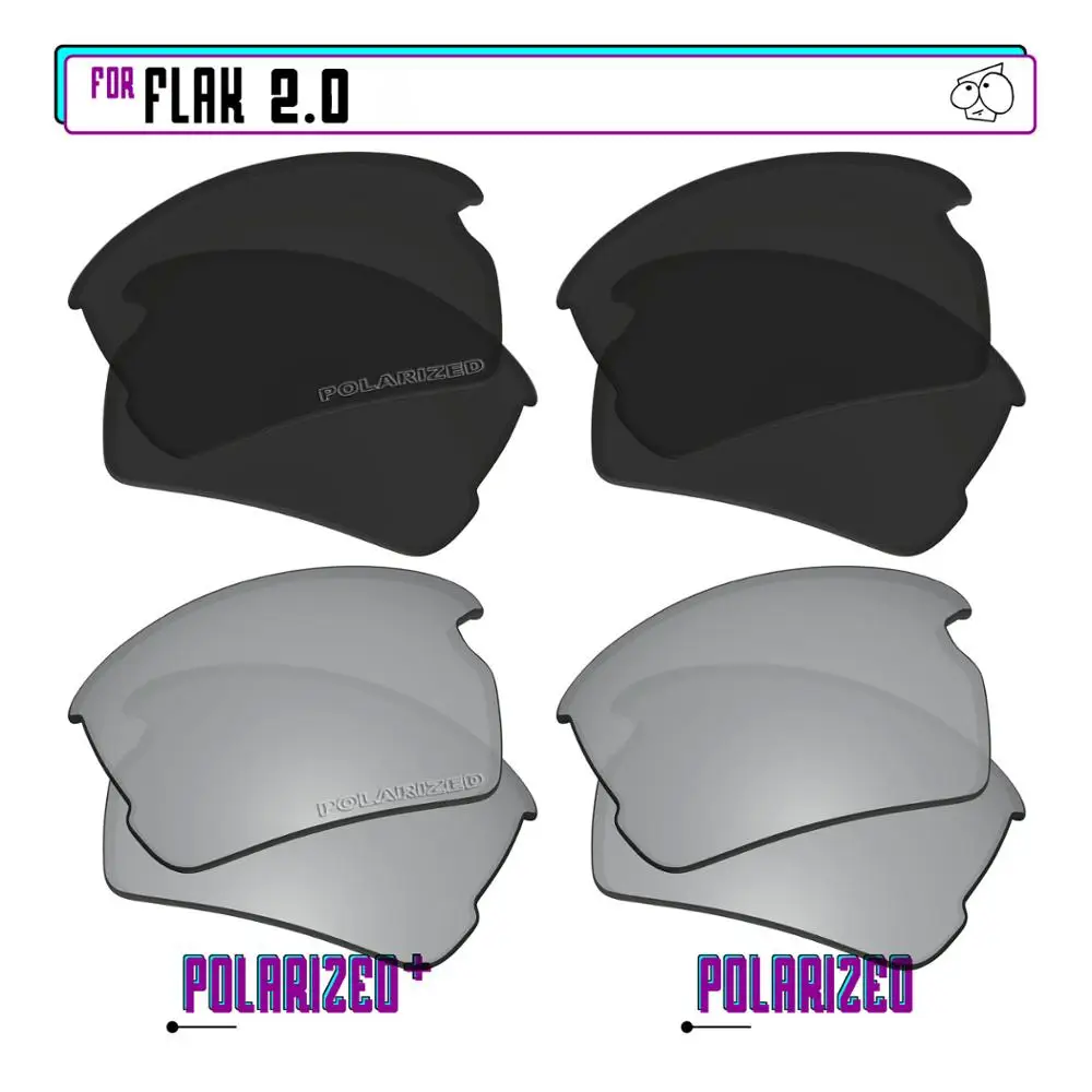 EZReplace Polarized Replacement Lenses for - Oakley Flak 2.0 Sunglasses - BlkSirP Plus-BlkSirP