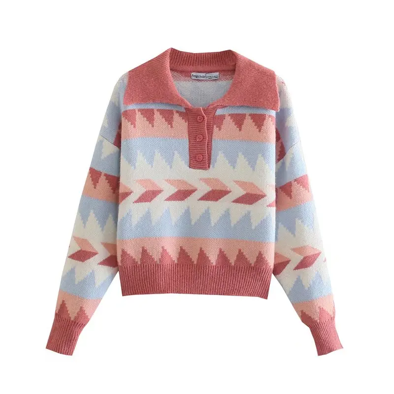 Свитер Za модные женские осенние вязаные свитера Женское пальто винтажный