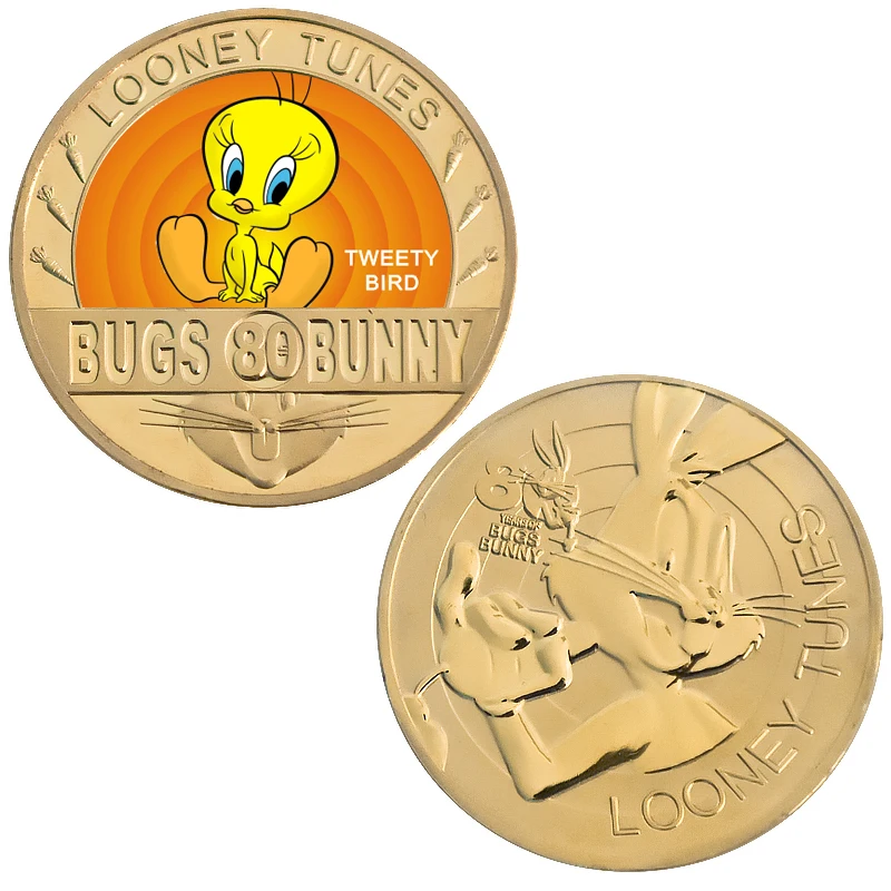 Позолоченная Коллекционная монета в стиле аниме с героями мультфильмов