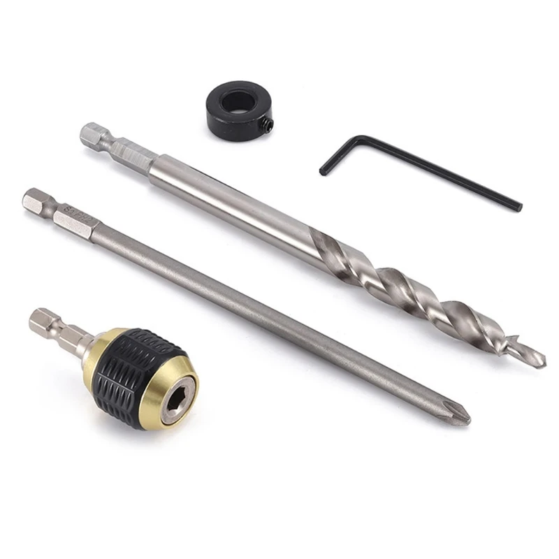 

M7DA Multi-purpose Inclined Hole Positioning Drill Combination 5pcs Positioning Drill Hand Tools Durable Power Drill Parts