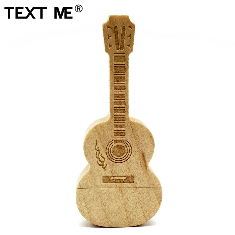 Usb флеш накопитель TEXT ME деревянный с логотипом гитары 4 ГБ 8 16 32 64 usb 2 0 Подарочная