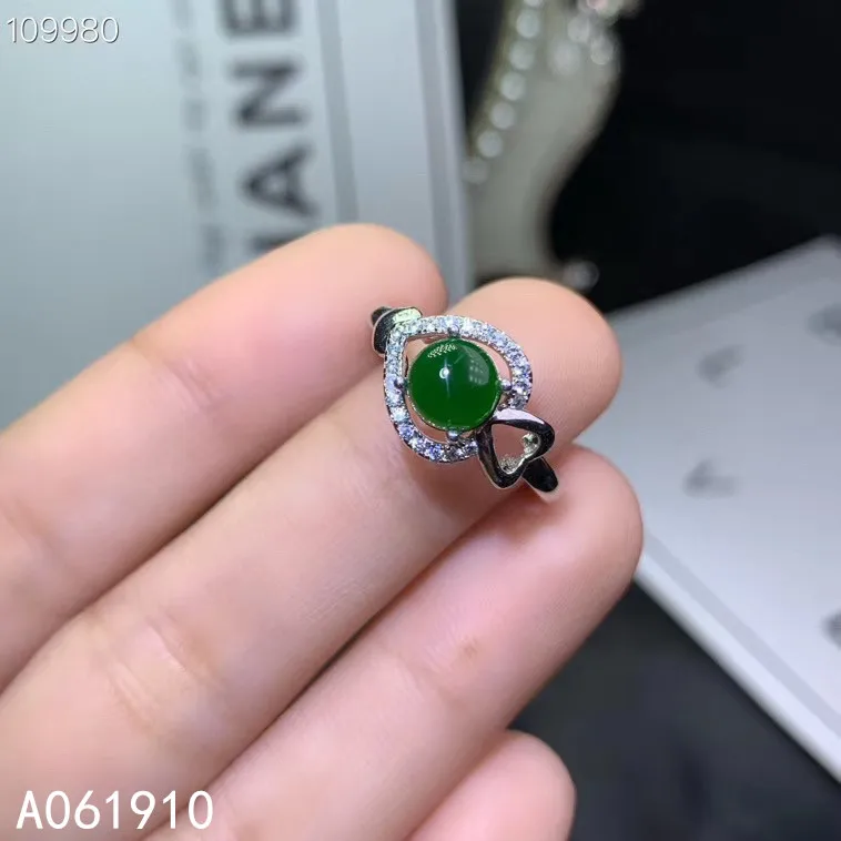 

KJJEAXCMY Boutique Jewelry 925 Sterling Silver Inlaid Natural Jasper Gemstone Female Ring Support Test Fashion