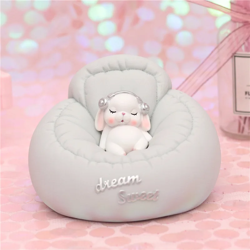 Копилка в виде кролика из полимерной смолы подарок на Новый год фигурка свиньи