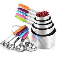 10 piece measuring cups measuring spoons set stainless steel measuring cup spoon for baking tea coffee kitchen measuring tools