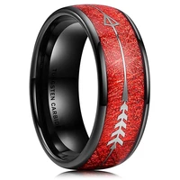 8mm new fashion women rings tungsten carbide ring inlay red meteorite arrow pattern mens wedding bands jewelry