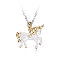 2021 fine girl necklace unicorn pendant chain on the neck christmas birthday gift charms women jewelry accessories