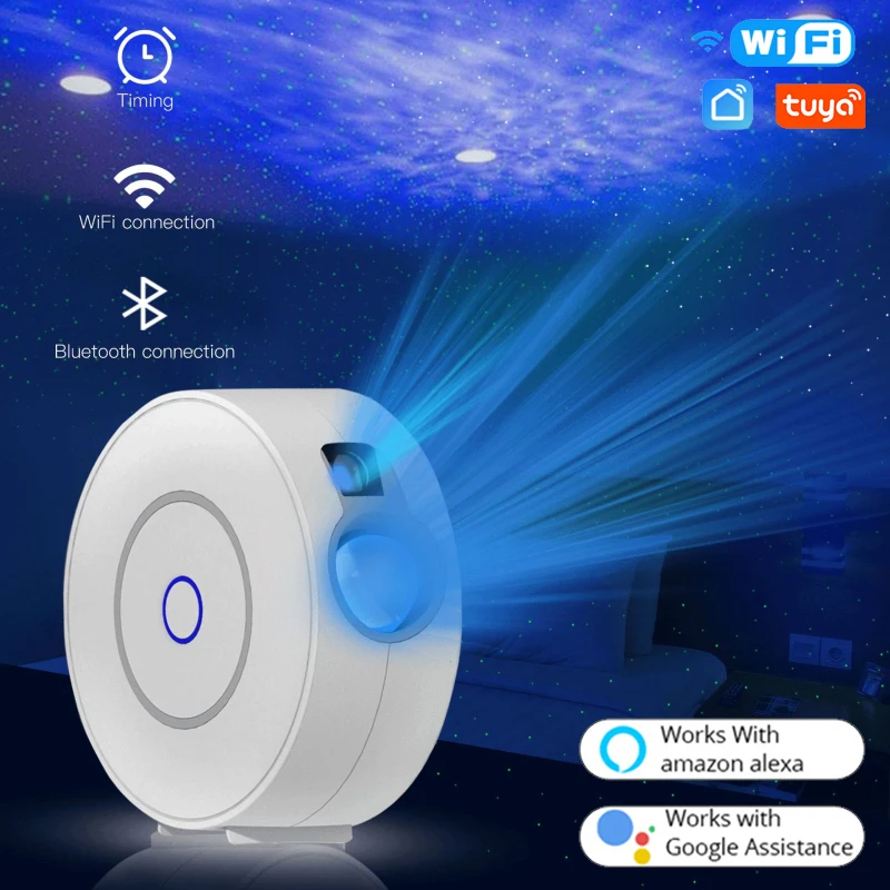 

Wifi LED Galaxy Starry Night Light Projector Projection Lamp Light Laser Ocean Star Sky Tuya APP Control For Alexa Google Home