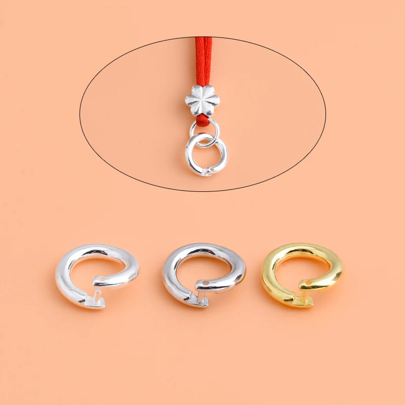 Серебро 925 пробы DIY браслет ожерелье пряжка Открытое кольцо соединительная