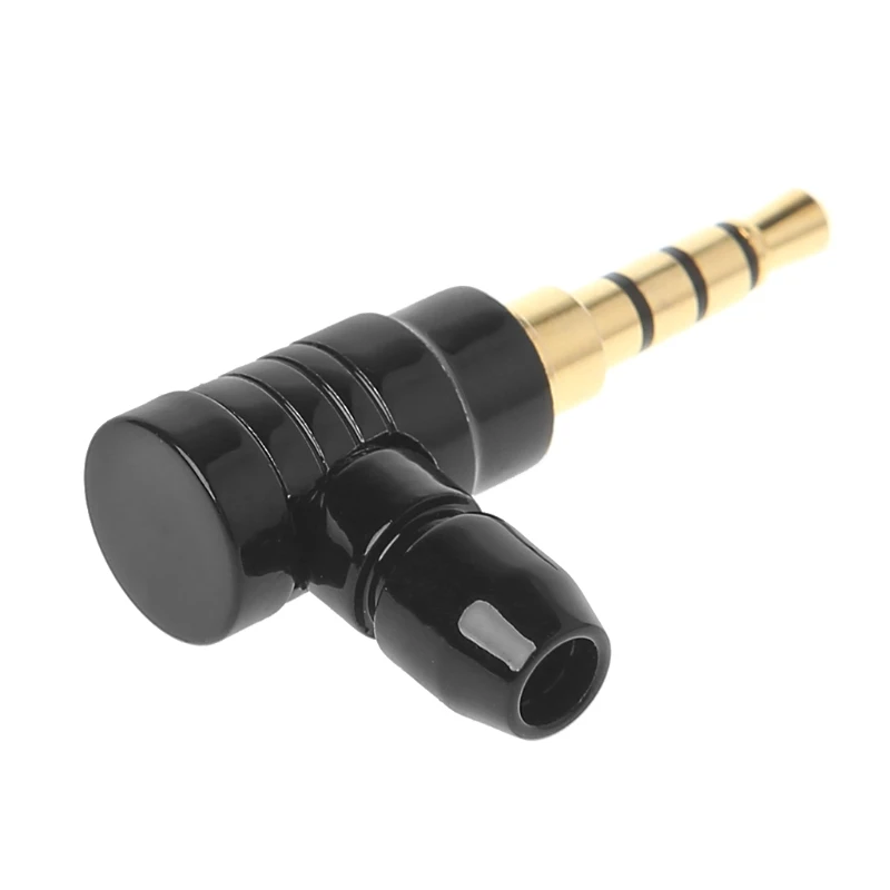 

90 Degree Right Angle Male Jack Plug 4 Pole 3.5mm Stereo Audio Adapter Converter