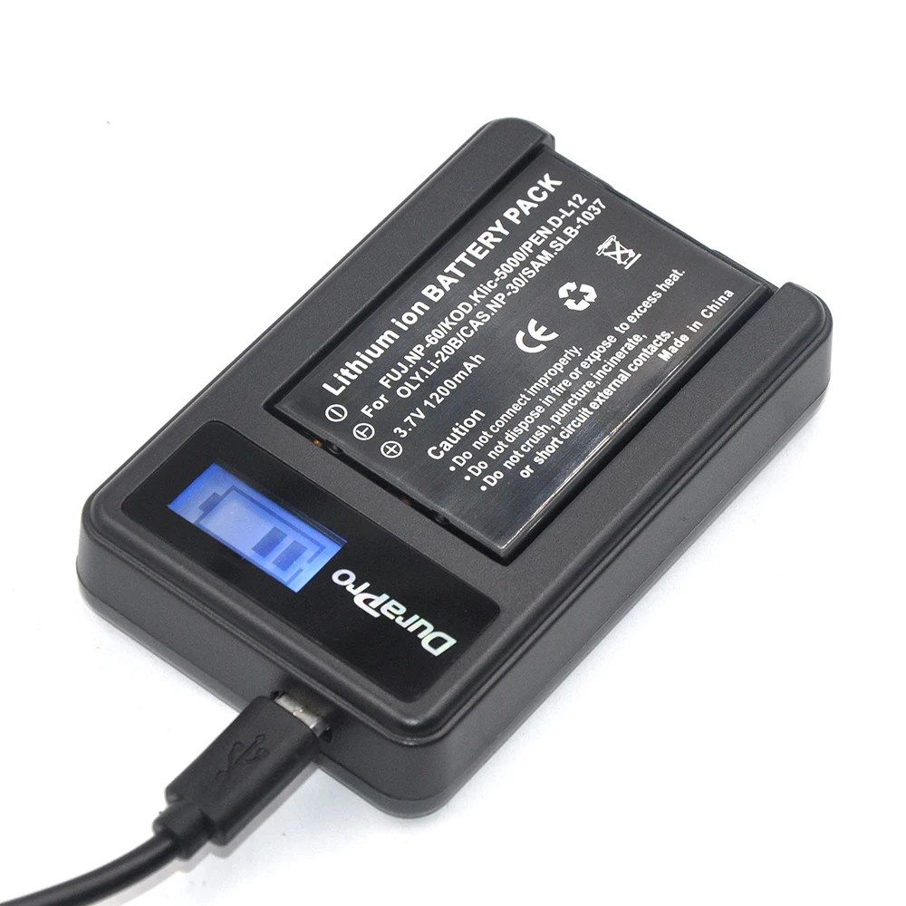 3 шт. 1200 мАч NP-60 NP 60 NP60 батарея + ЖК-зарядное устройство USB для Samsung SLB-1037 Fujifilm Kodak KLIC-5000