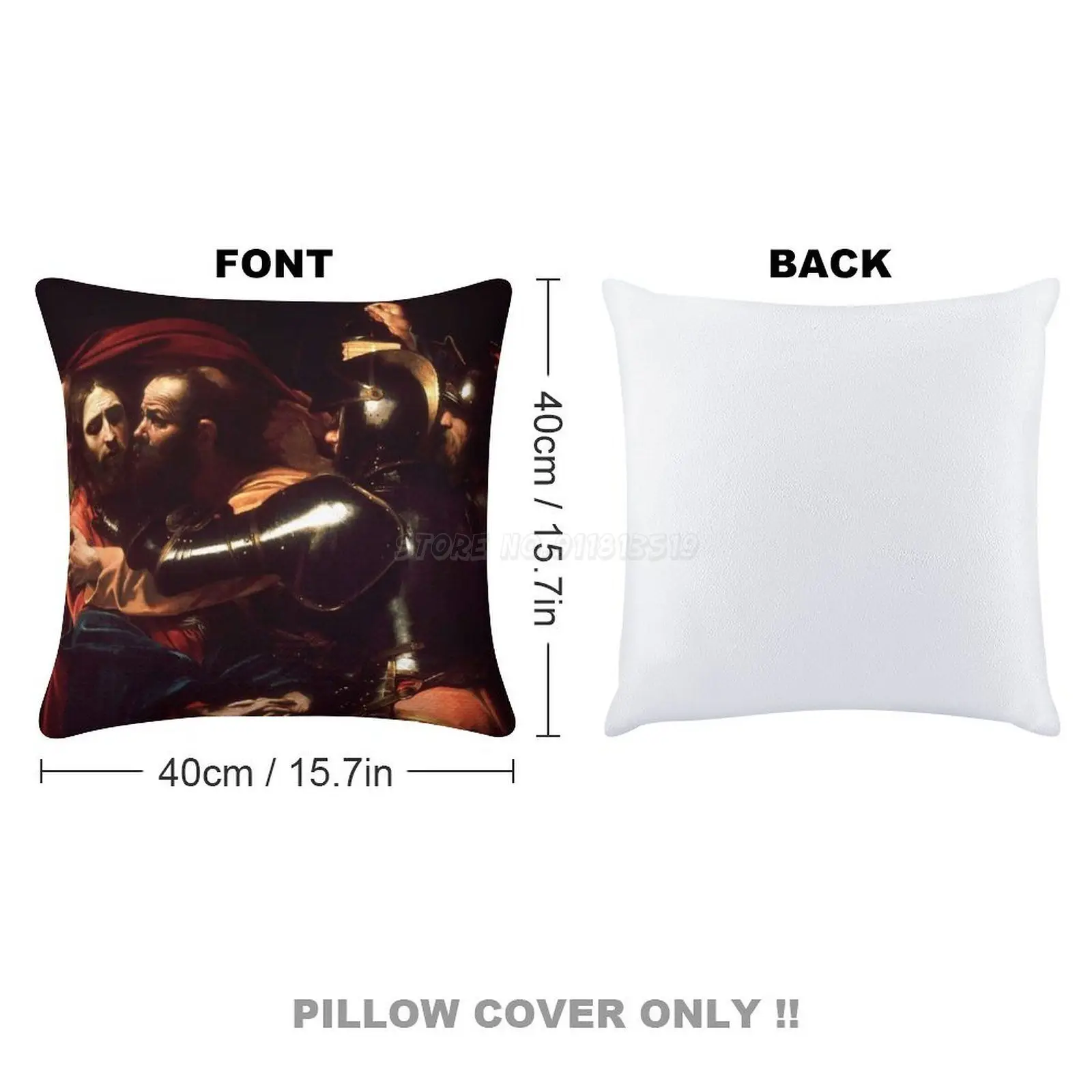Easter : The Taking of Christ by Caravaggio Sequin Pillowcase Glitter Throw Pillow for Party Cafe Home Sofa Pascha Pascoa |