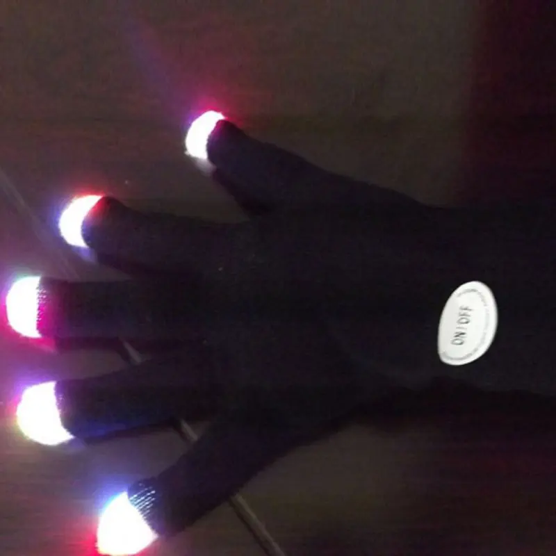 1 пара цветные светодиодные перчатки Rave светильник Finger светильник ing мигающие перчатки унисекс скелетная перчатка перчатки для рыбалки на открытом воздухе
