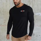 Футболка мужская хлопковая, с длинным рукавом, с круглым вырезом