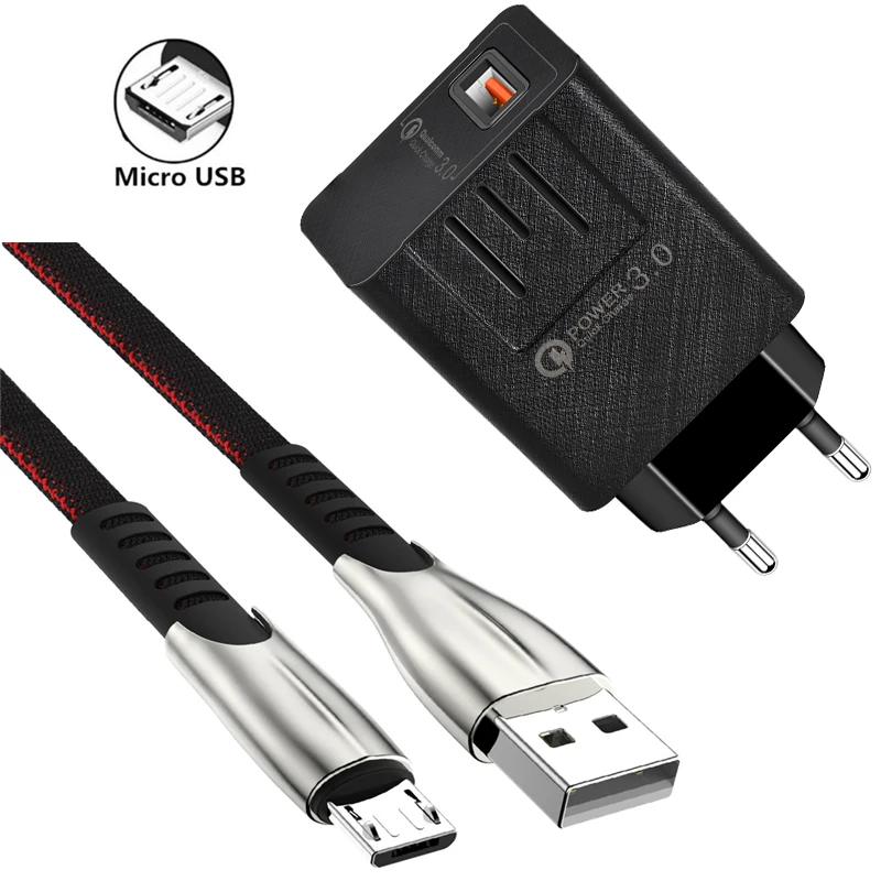Кабель Micro USB для быстрой зарядки Samsung S4 A6 A7 2018 J6 J7 J8 Huawei P9 Lite Y5 Y6 Y7 зарядное