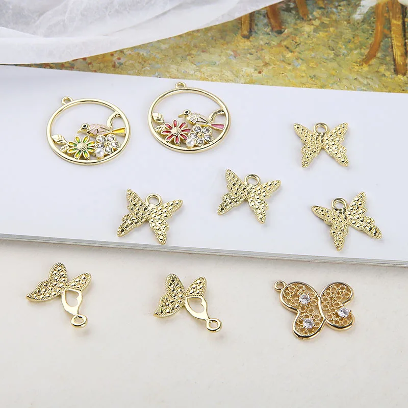 6 шт. новые серьги бабочки птичья гирлянда круглые подвески Винтажные в виде