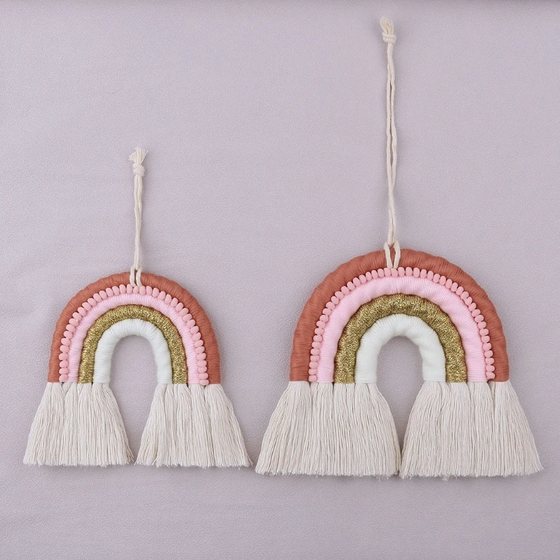 INS скандинавский домашний Плетеный вручную Радужный гобелен хлопчатобумажная