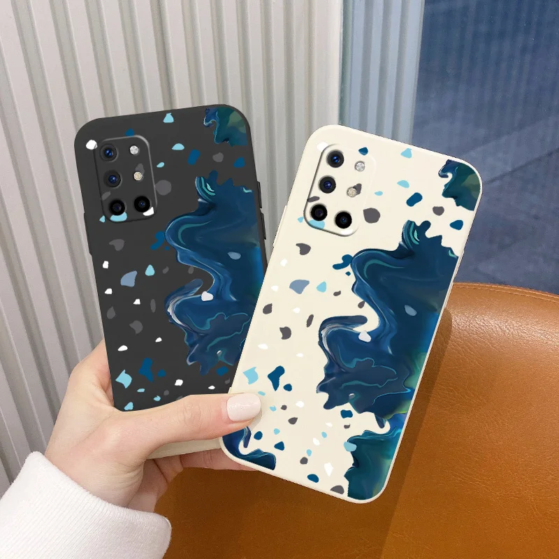 

For Oneplus 8t Case Dark Black Block Camera Lens Protection Liquid Slicone Phone Cover 9 9pro 9r pro Shockproof Soft Case Funda