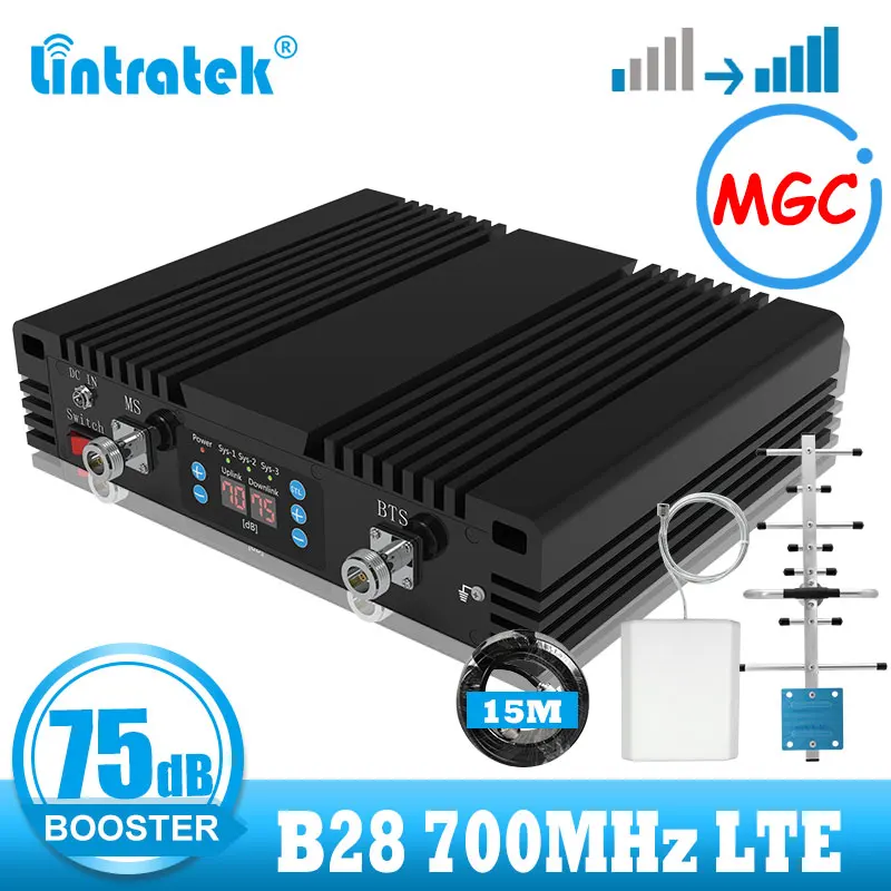 Lintratek B28 27dBm75dB усиление 4g LTE усилитель сигнала 700 МГц Ретранслятор сотовый
