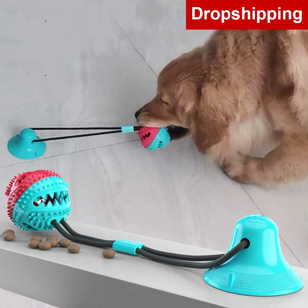 

Pet Dog Toys Silicon Suction Cup Tug Dog Toy Dogs Push Ball Toy Chew Ball Cleaning Tooth Dog Toothbrush for Dog Biting Toy