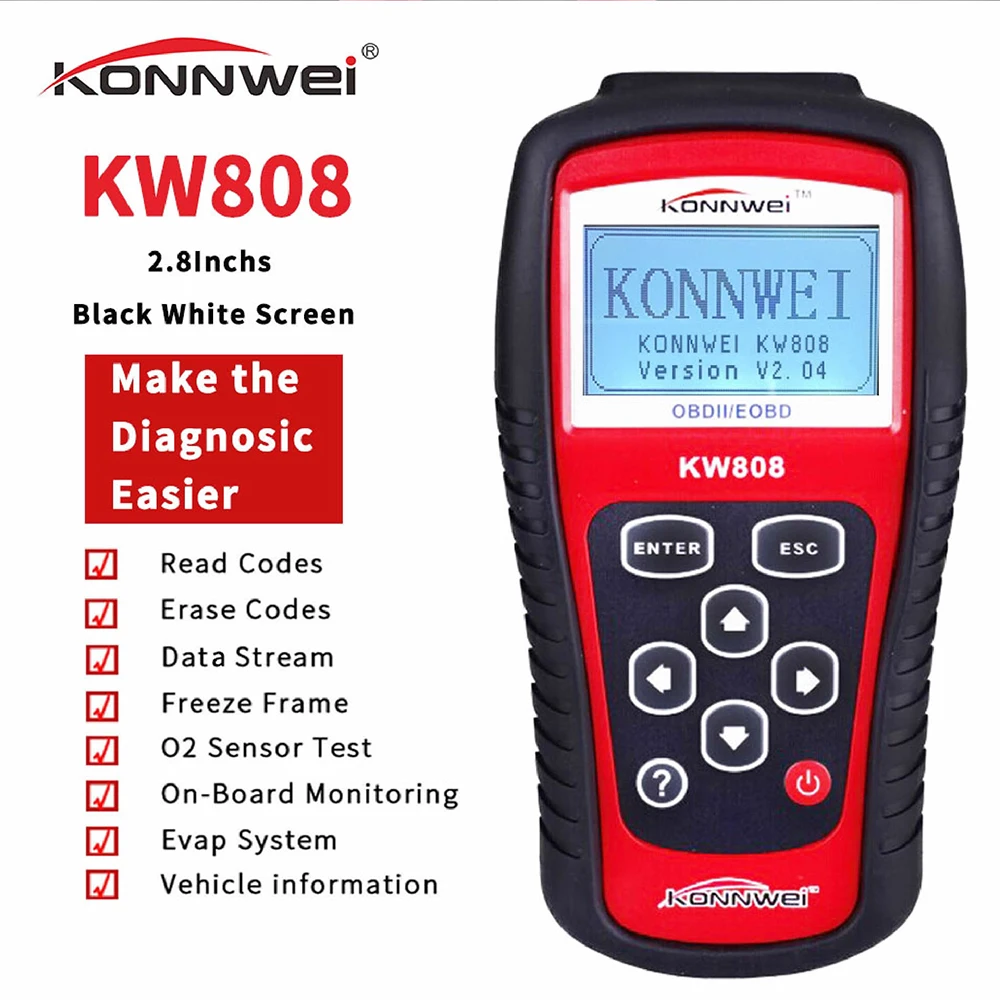 KONNWEI OBD 2 сканер ELM327 OBD2 Диагностика Авто AL519 автомобильный диагностический