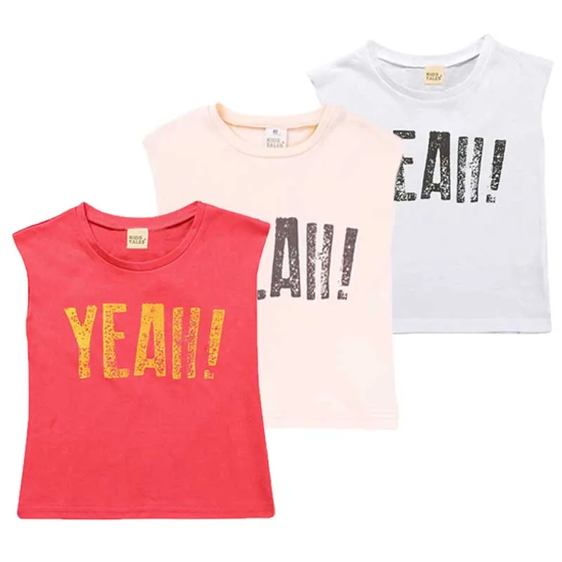 Майка Пляжная для мальчиков и девочек хлопковая безрукавка с буквенным принтом