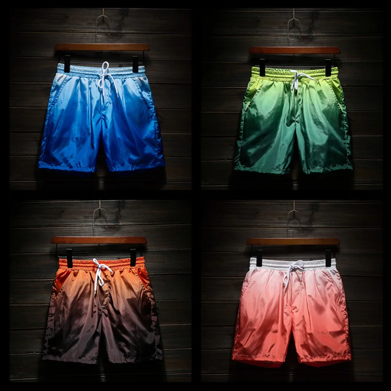 Шорты мужские модные градиентные цвета с принтом быстро сохнет пляжные шорты s