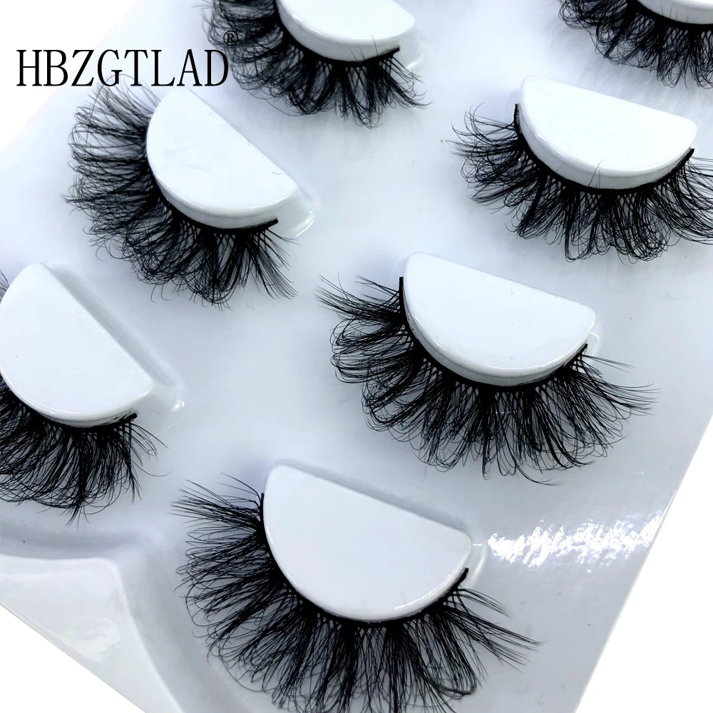 Новинка 4 пары 3D накладные ресницы из норки натуральный макияж Удлиненные |
